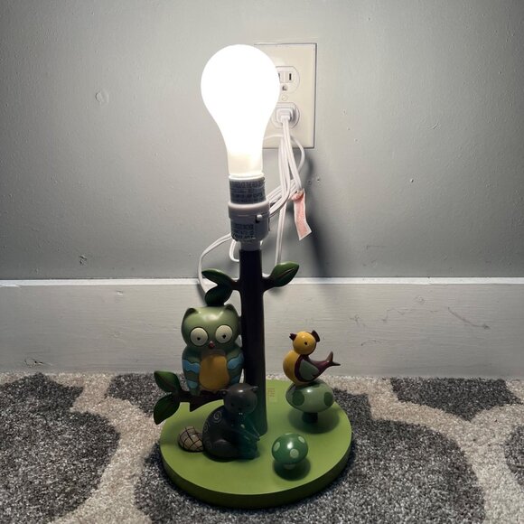 Lambs and Ivy Owl Lamp Woodland Forest Friends Animals Nursery Childs Room Green - Picture 7 of 7